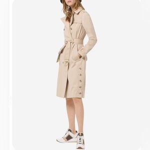 Michael Kors Womens Button Side Trench Coat Size S